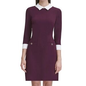 Tommy Hilfiger Collared Shift Dress Purple - Size 4 - NWOT